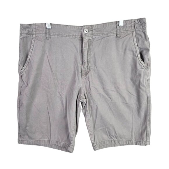 Mens Plugg Gray Chino Shorts 100% Cotton Flat Front 11" Inseam Size 38 - Picture 1 of 10